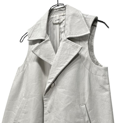 LIMI feu White Cow Leather Sleeveless Rider Vest Size S