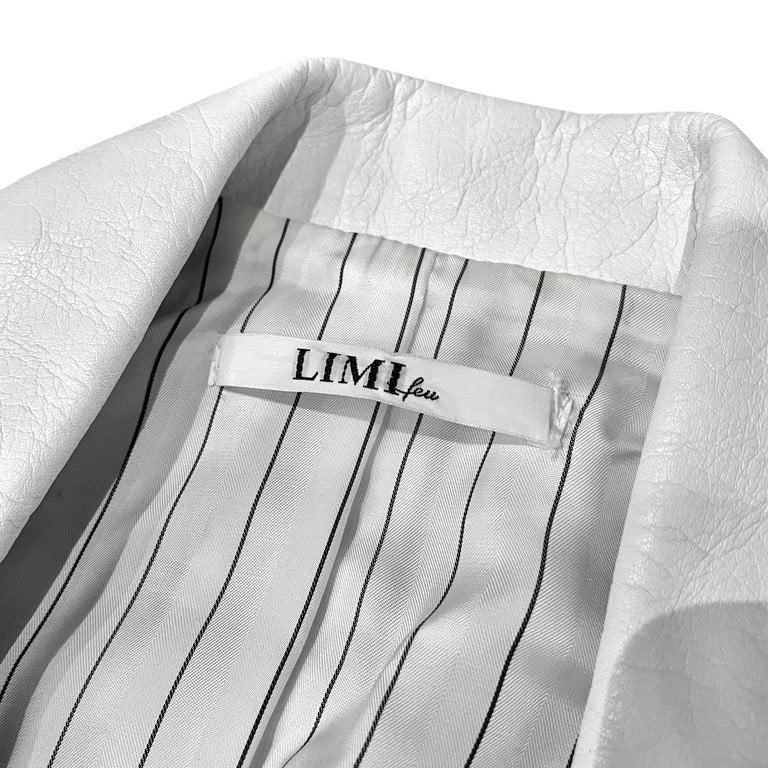 LIMI feu White Cow Leather Sleeveless Rider Vest Size S