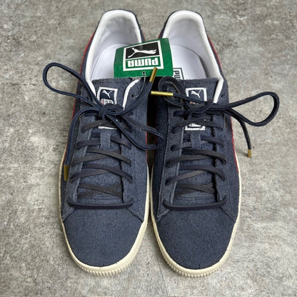 Puma Clyde Soho London Leather Sneakers Navy Size 26