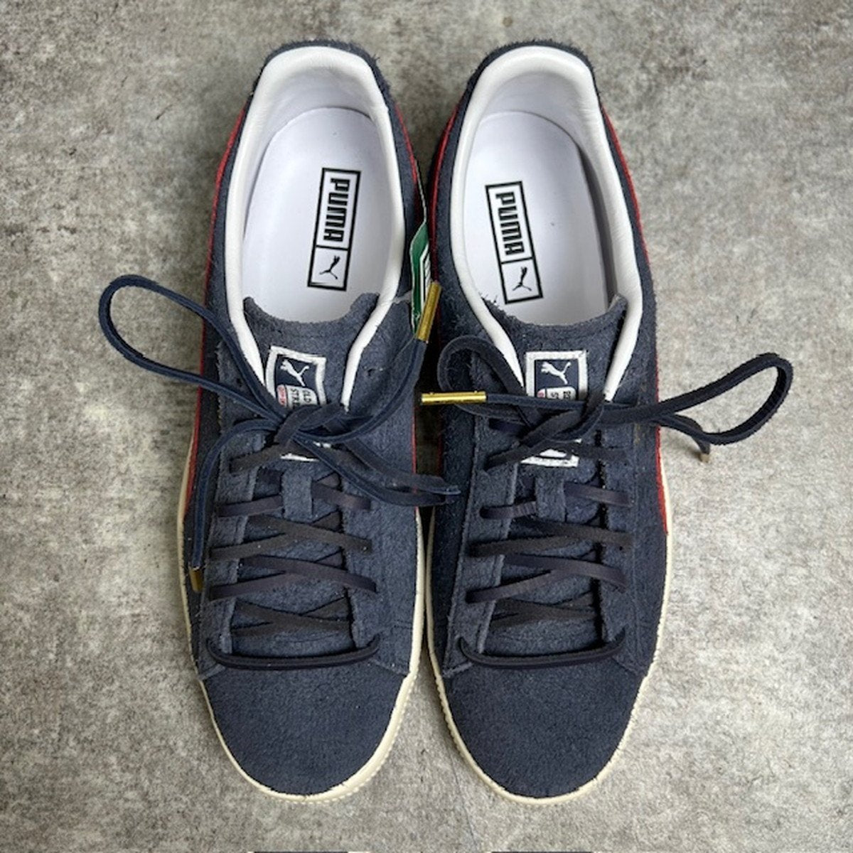 Puma Clyde Soho London Leather Sneakers Navy Size 26