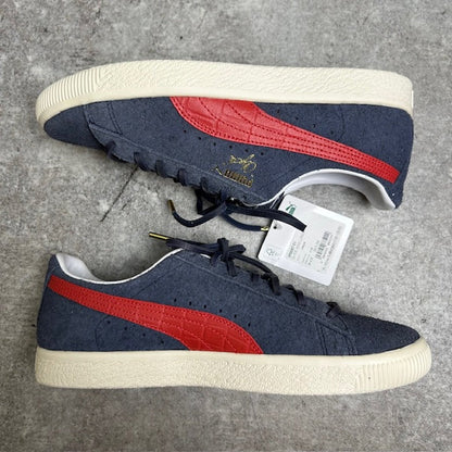 Puma Clyde Soho London Leather Sneakers Navy Size 26