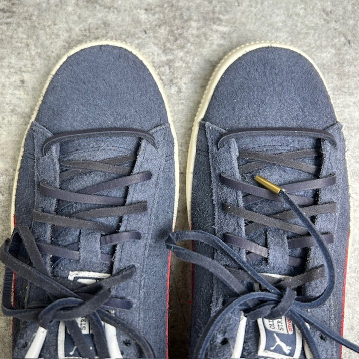 Puma Clyde Soho London Leather Sneakers Navy Size 26