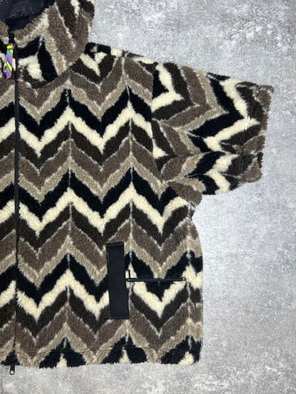 Vintage Y. × is-ness Half-sleeve Fleece Hoodie Jacket Size L