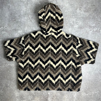 Vintage Y. × is-ness Half-sleeve Fleece Hoodie Jacket Size L