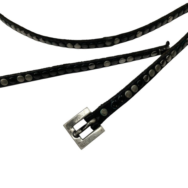 HTC BLACK Studded Double Wrap Belt Black Size ONE SIZE