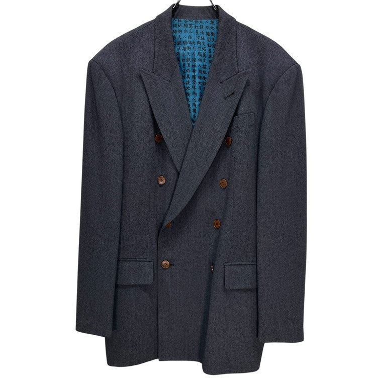 Jean Paul GAULTIER HOMME 90s Kanji Lining Suit Gray Size 48