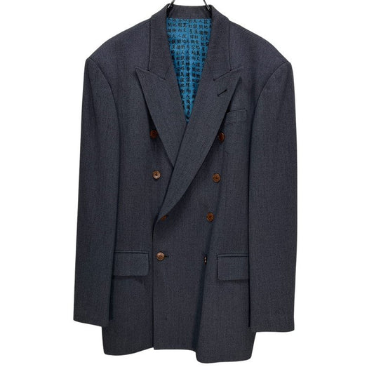 Jean Paul GAULTIER HOMME 90s Kanji Lining Suit Gray Size 48