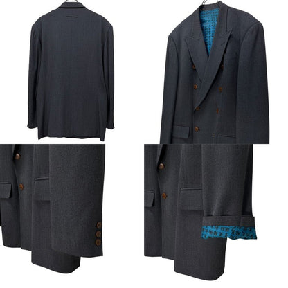 Jean Paul GAULTIER HOMME 90s Kanji Lining Suit Gray Size 48