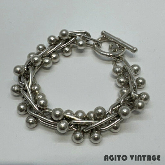Vintage Mexican 925 Silver DNA Bracelet TAXCO Size 20CM