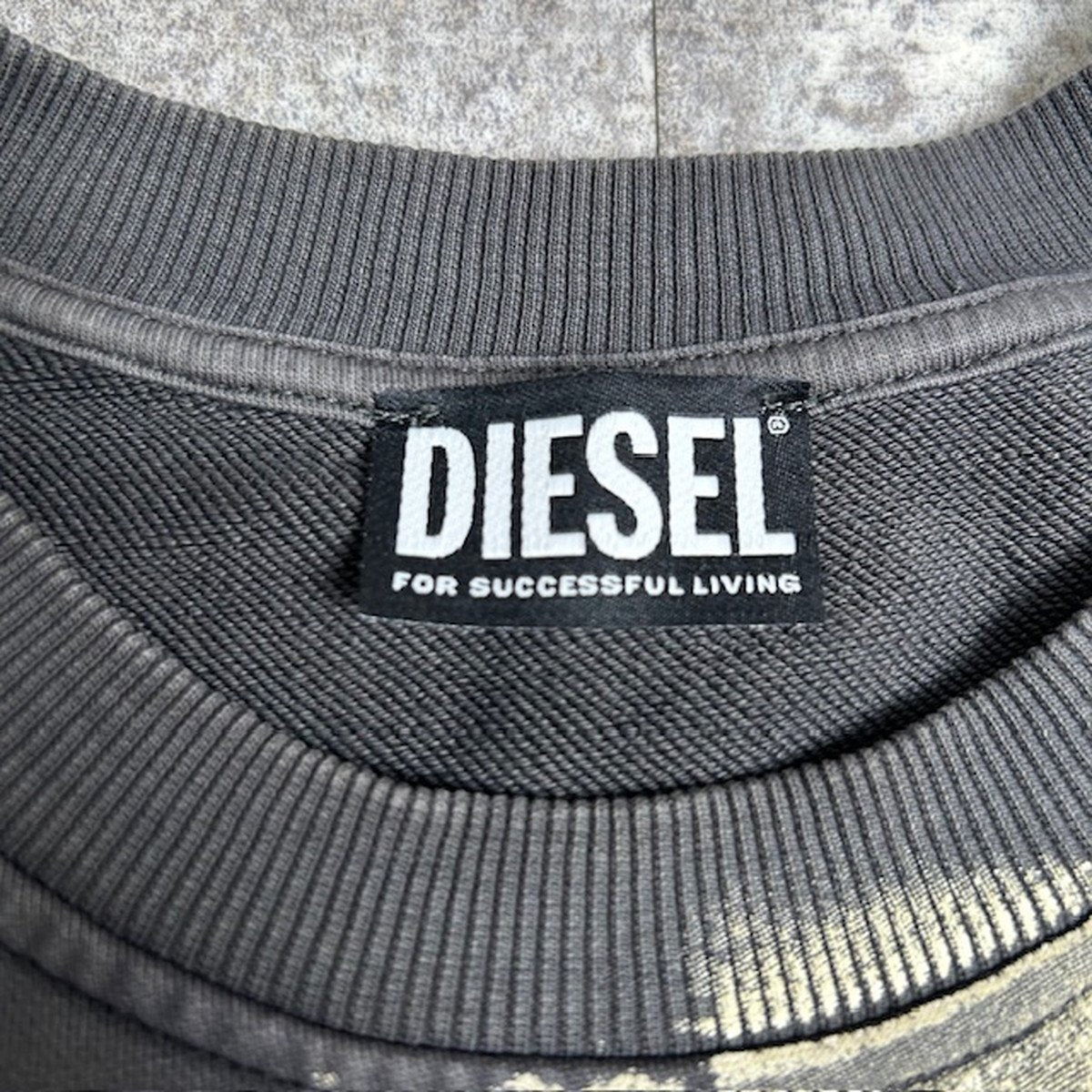 Diesel Maxi Logo Printed Sweatshirt Charcoal Gray Size M