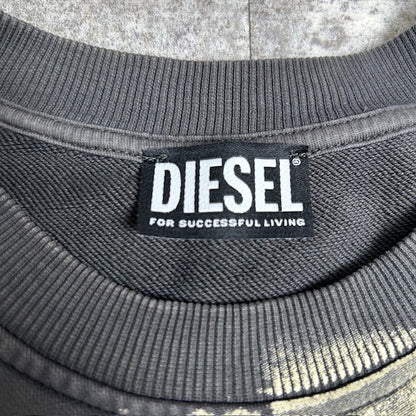 Diesel Maxi Logo Printed Sweatshirt Charcoal Gray Size M