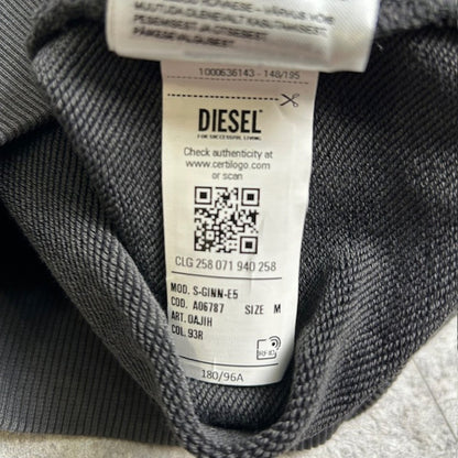 Diesel Maxi Logo Printed Sweatshirt Charcoal Gray Size M