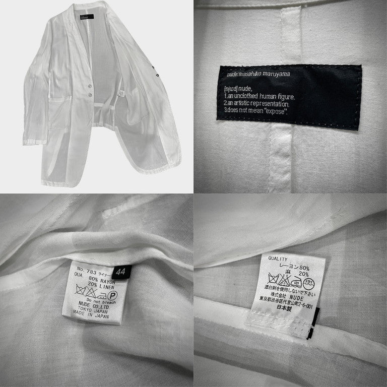 nude:masahikomaruyama Rayon Linen Long Coat White Size 44