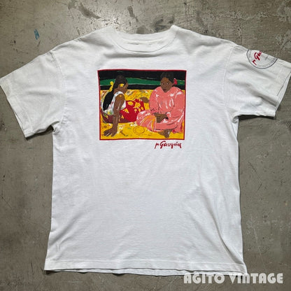 Caribbean Dream 90s Paul Gauguin Art T-Shirt White Size XL