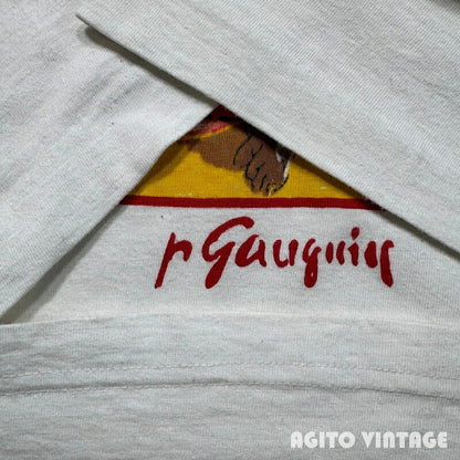 Caribbean Dream 90s Paul Gauguin Art T-Shirt White Size XL