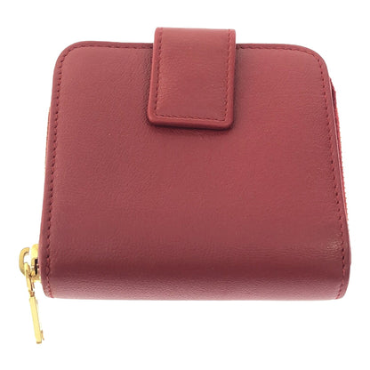 Yves Saint Laurent Red YSL Logo Zip Wallet