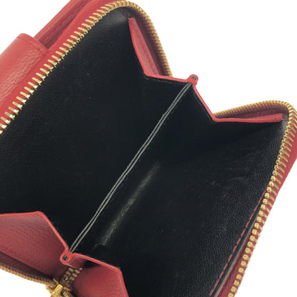 Yves Saint Laurent Red YSL Logo Zip Wallet
