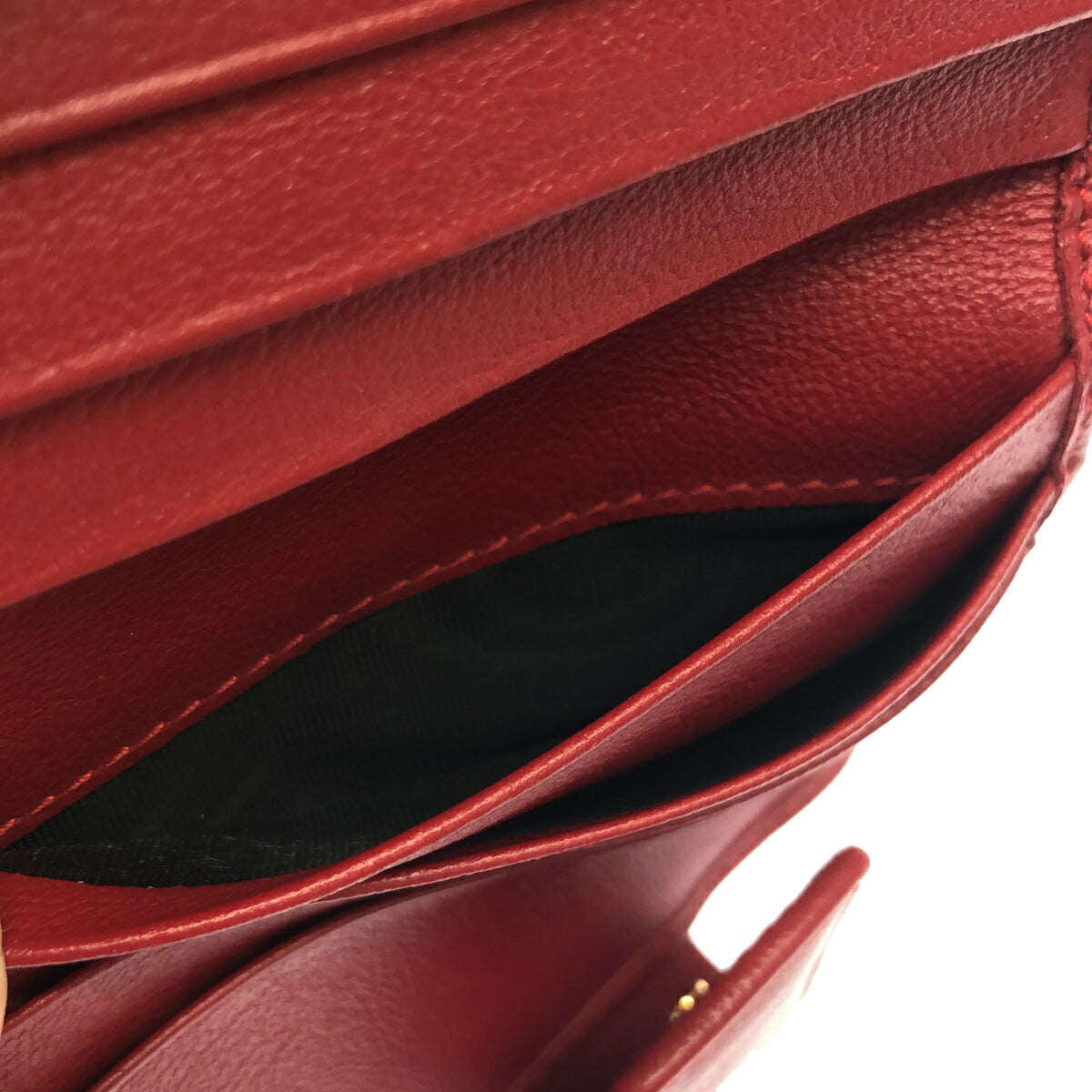 Yves Saint Laurent Red YSL Logo Zip Wallet