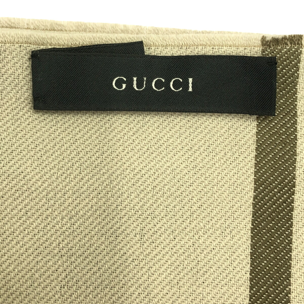 GUCCI Gray GG Pattern 100% Wool Scarf Size ONE SIZE