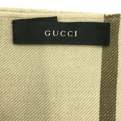 GUCCI Gray GG Pattern 100% Wool Scarf Size ONE SIZE