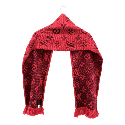 LOUIS VUITTON Logomania Wool Silk Scarf Pink Size ONE SIZE