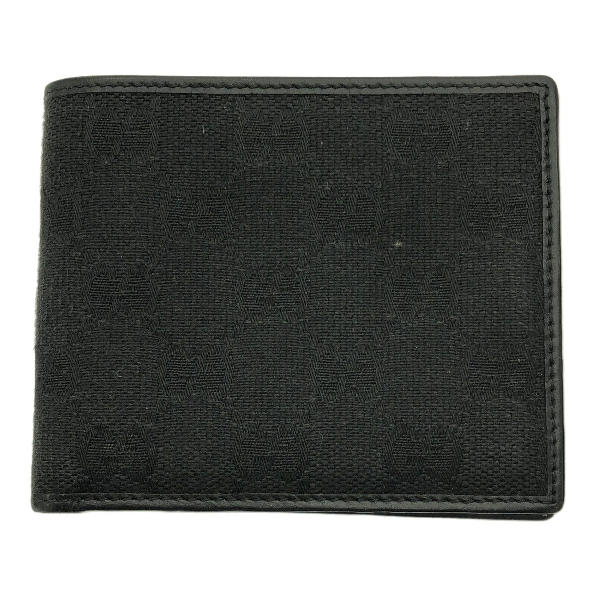 Gucci Black GG Canvas Leather Bi-Fold Wallet