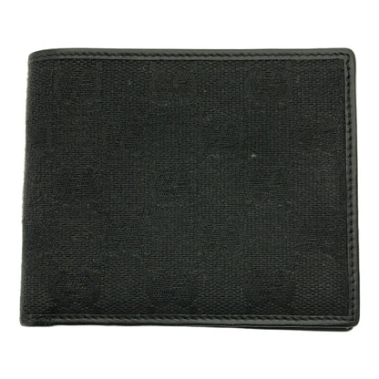 Gucci Black GG Canvas Leather Bi-Fold Wallet