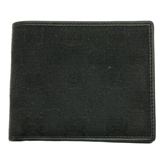 Gucci Black GG Canvas Leather Bi-Fold Wallet