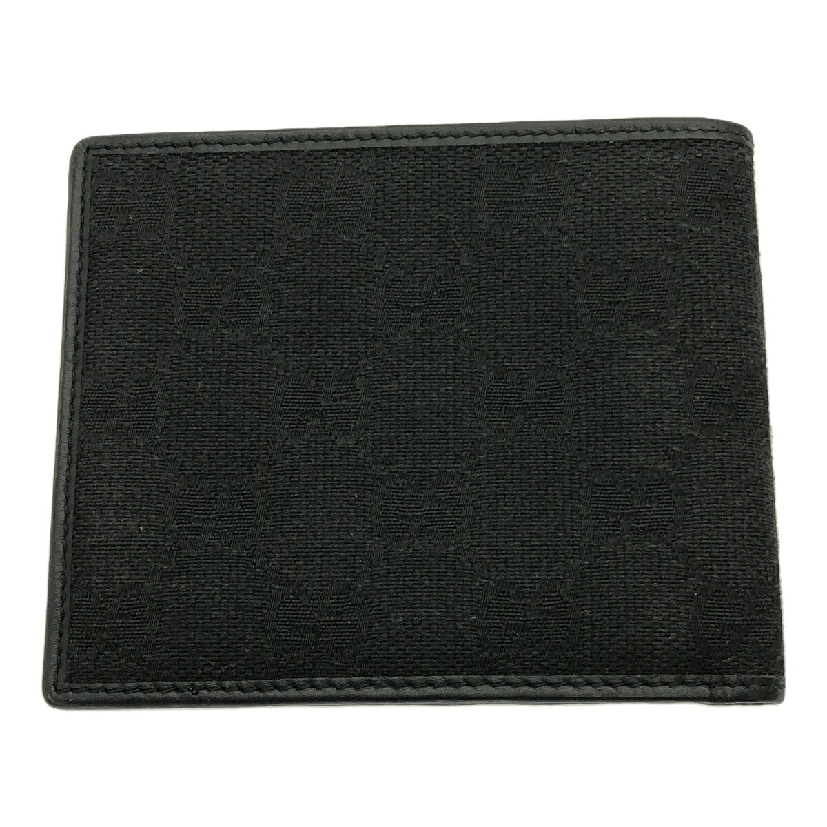 Gucci Black GG Canvas Leather Bi-Fold Wallet