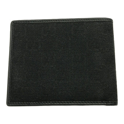Gucci Black GG Canvas Leather Bi-Fold Wallet