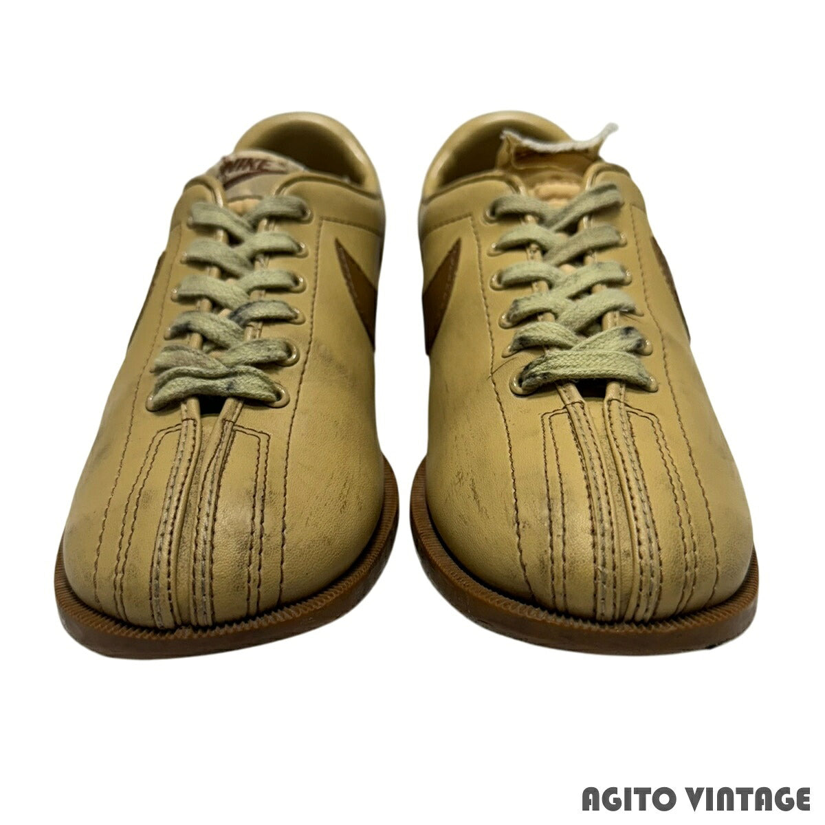 Nike 80s Bowling Leather Low-Top Sneakers Beige Brown Size 7