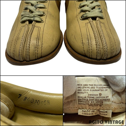 Nike 80s Bowling Leather Low-Top Sneakers Beige Brown Size 7