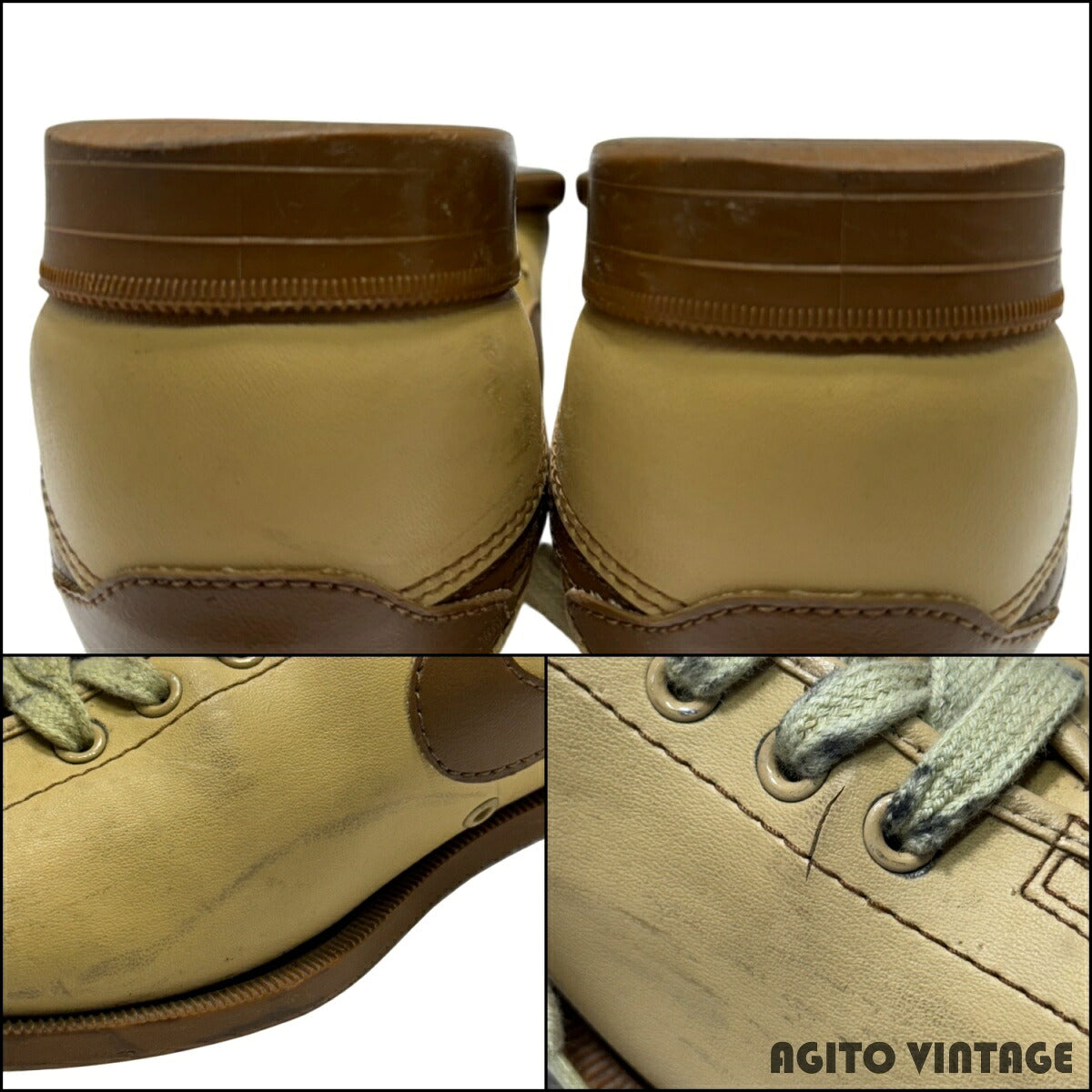 Nike 80s Bowling Leather Low-Top Sneakers Beige Brown Size 7