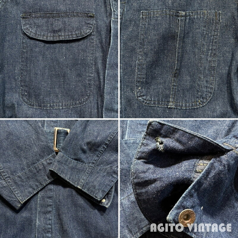 Unknown 40s WWII Dark Indigo Denim Jumpsuit Size W40
