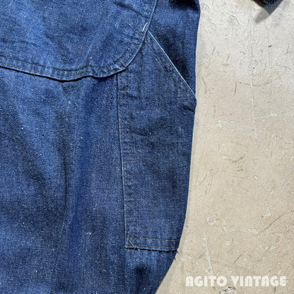 Unknown 40s WWII Dark Indigo Denim Jumpsuit Size W40