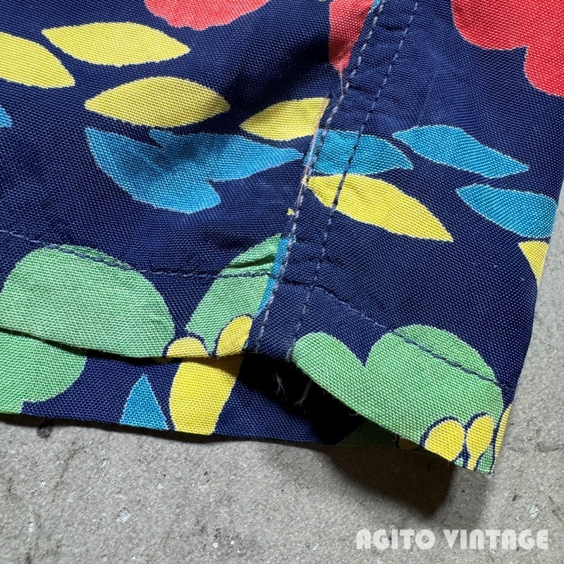 TOWNCRAFT 40s Rayon Flower Open Collar Shirt Multi Size M