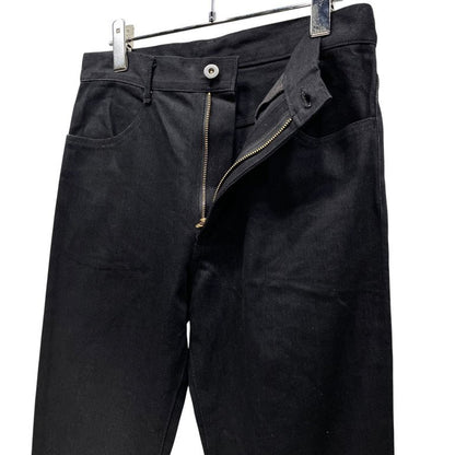 Yohji Yamamoto Black Denim Knee Crash Fringe Slim Size S