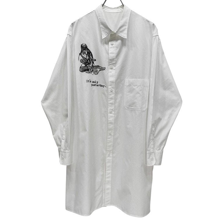 Yohji Yamamoto 19SS Sketch Print Shirt Coat Size 2