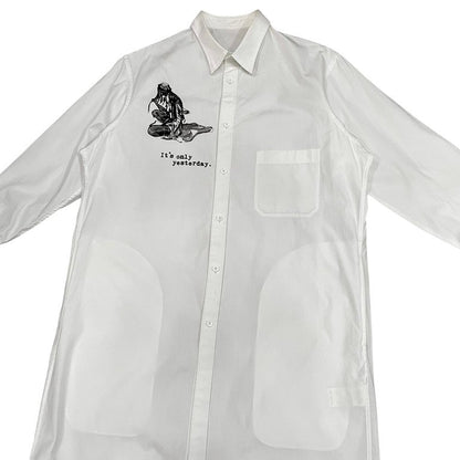 Yohji Yamamoto 19SS Sketch Print Shirt Coat Size 2