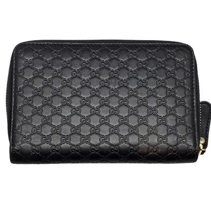 Gucci Black Guccissima Zip-Around Compact