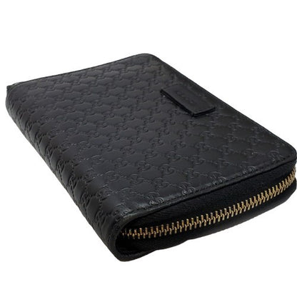 Gucci Black Guccissima Zip-Around Compact