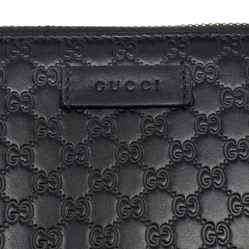 Gucci Black Guccissima Zip-Around Compact