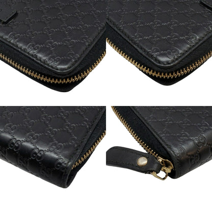 Gucci Black Guccissima Zip-Around Compact