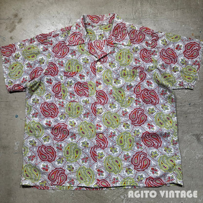 Jack Coudle Ltd. 50s Paisley Cotton Seersucker Shirt Size L