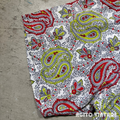 Jack Coudle Ltd. 50s Paisley Cotton Seersucker Shirt Size L
