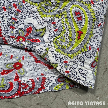 Jack Coudle Ltd. 50s Paisley Cotton Seersucker Shirt Size L