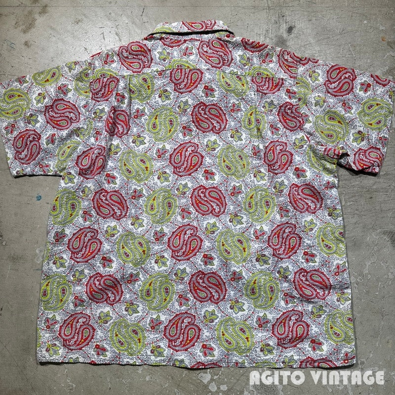 Jack Coudle Ltd. 50s Paisley Cotton Seersucker Shirt Size L