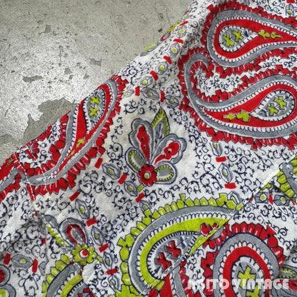 Jack Coudle Ltd. 50s Paisley Cotton Seersucker Shirt Size L