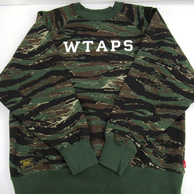 WTAPS Design Crewneck Tiger Stripe Camo Sweatshirt Size M