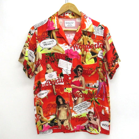 WACKO MARIA "Fuck This Life" S/S Aloha Shirt Red Size S